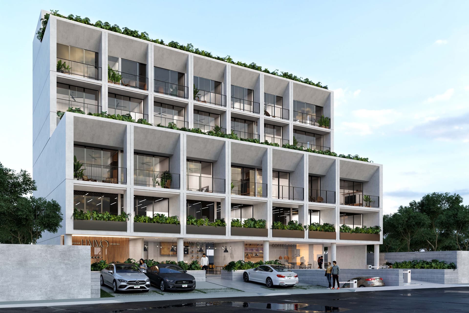 Fachada principal del edificio HALVO en Colonia México, Mérida